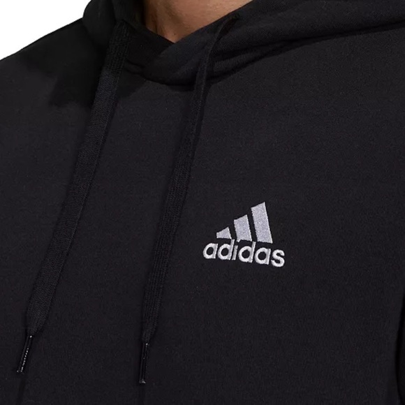 Adidas: Men's Feel Cozy Essentials Fleece Pullover Hoodie - Picture 2 of 7